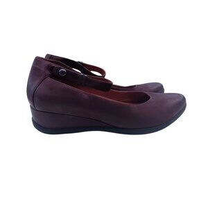 Dansko Women's Leather Shaylee Waterpro Ankle Strap Wedge Slip On Sz EU 42 US 12